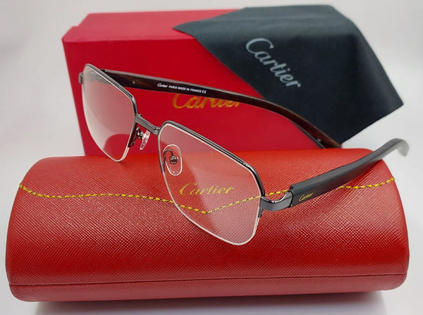 Exclusive Rimless Eyeglasses Luxury Wooden Temple Frame