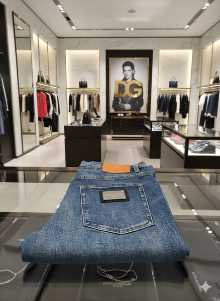 Luxury Designer Lightly Distressed Denim