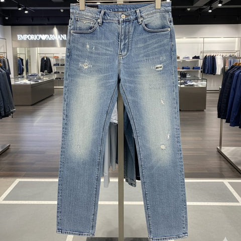 Exclusive Classic Light Blue Distressed Denim Jeans