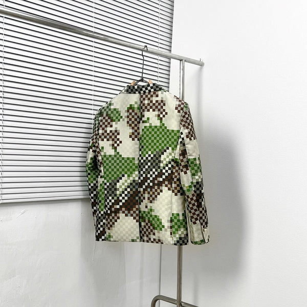 Premium Single-Breasted Tailored Damier Blazer