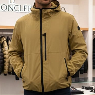 Luxury Beige Technical Hooded Jacket