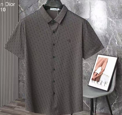 Luxury Monogram Short-Sleeve Shirt Refined Luxury in Subtle Elegance