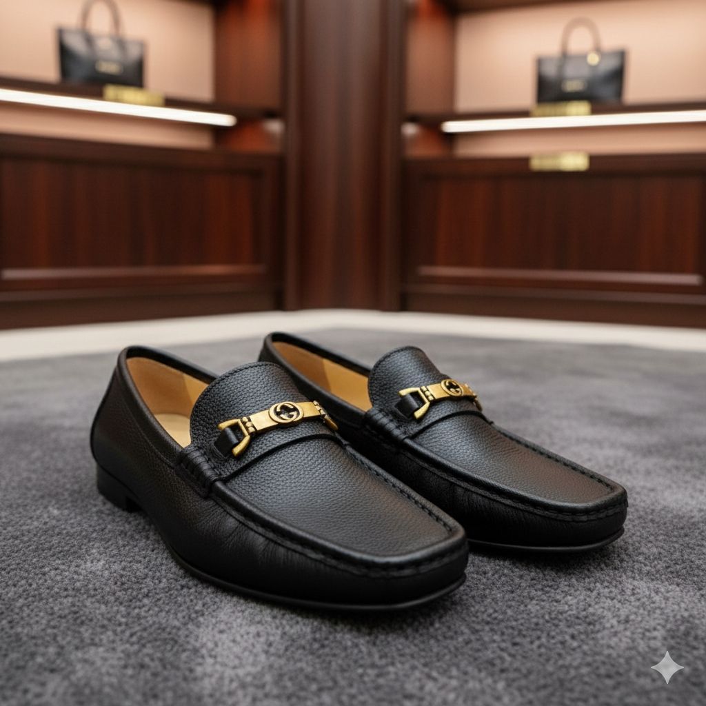 Black Leather Horsebit Loafers Timeless Elegance with a Modern Edge