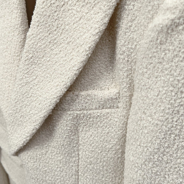 Premium Classic Ivory Textured Blazer  Timeless Elegance”