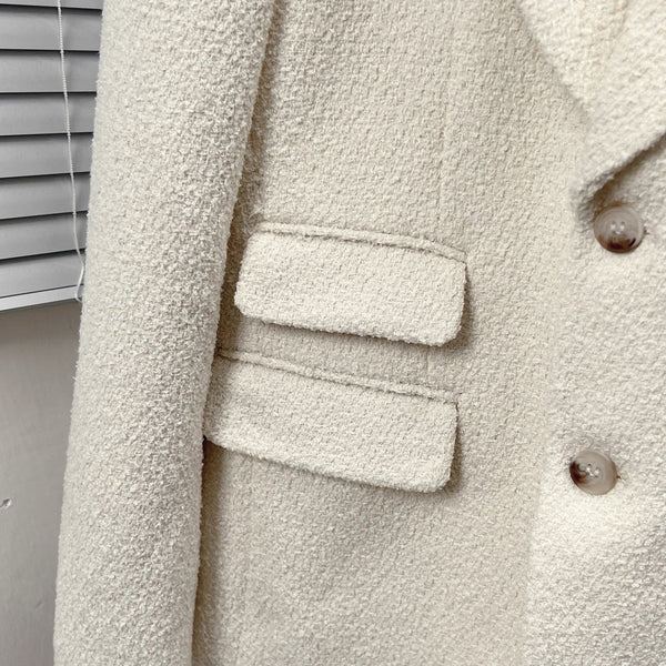 Premium Classic Ivory Textured Blazer  Timeless Elegance”