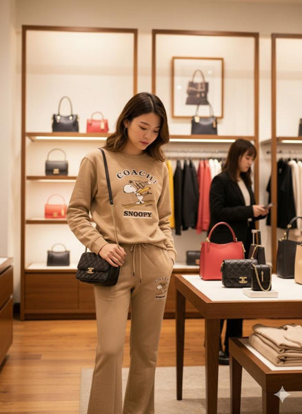 Luxury Beige Lounge Tracksuit Set – Sweatshirt & Joggers”