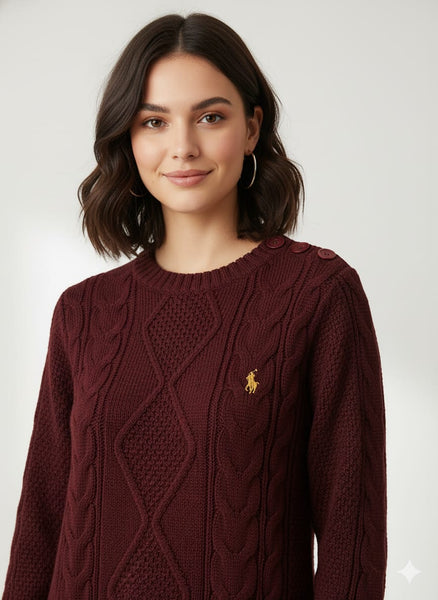 Premium Knitted Dress With Button Detail