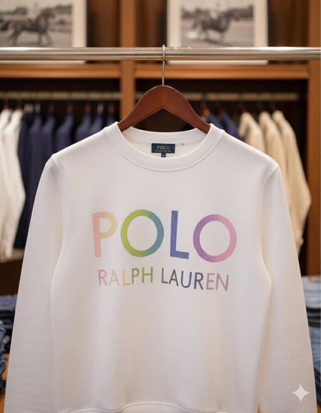 Rainbow Logo Polo Sweatshirt Women’s Casual Luxe Look