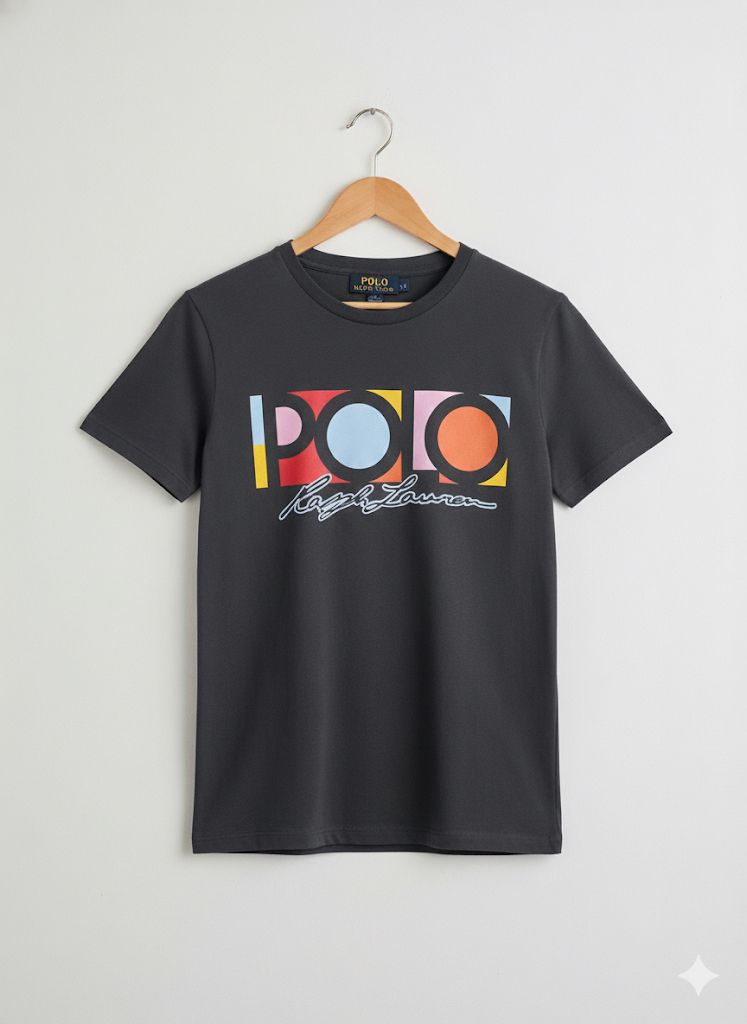Women’s Retro Color-Block Polo Graphic Tee