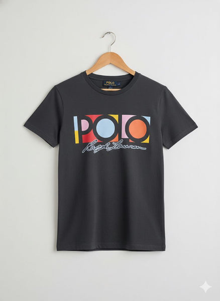 Women’s Retro Color-Block Polo Graphic Tee