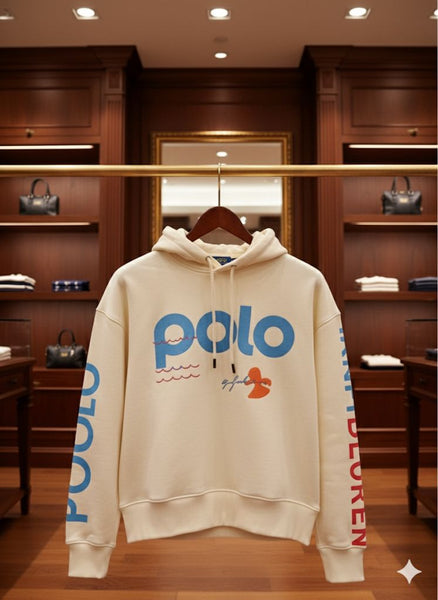 Luxury Women’s Cream Graphic Hoodie Sporty Style with Bold Logo Details