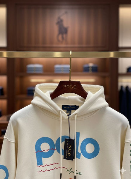 Luxury Women’s Cream Graphic Hoodie Sporty Style with Bold Logo Details