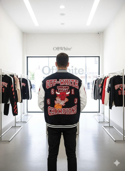 Exclusive Varsity Black  Branded Jackets With Leather Sleeves