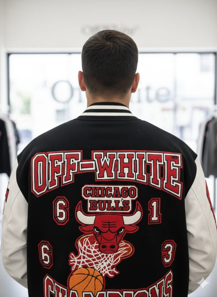 Exclusive Varsity Black  Branded Jackets With Leather Sleeves