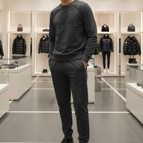 Elite Charcoal Monochrome Men’s Luxury Track Set