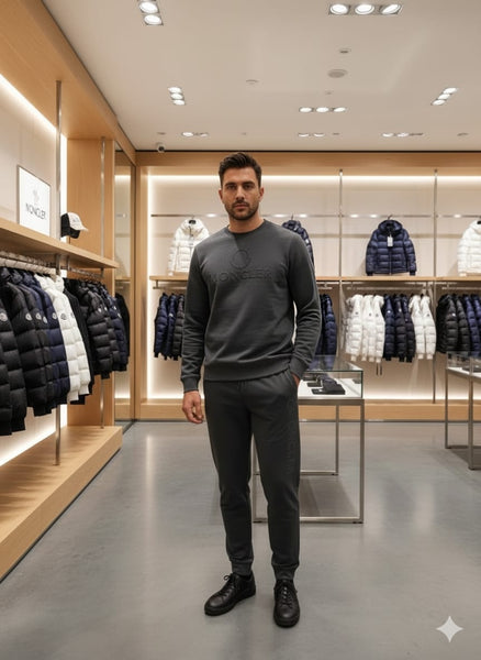 Elite Charcoal Monochrome Men’s Luxury Track Set