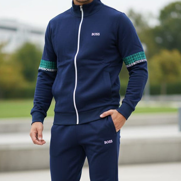Premium Navy Track set with Signature Side Bands