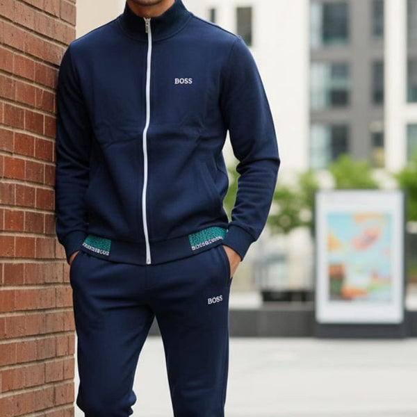 Luxury Brand Signature Track set with Contrast Zip Detail