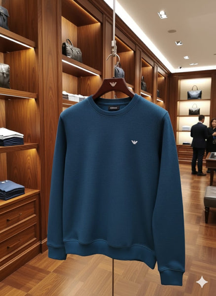 Exclusive  Midnight Teal Luxe Crewneck Pullover