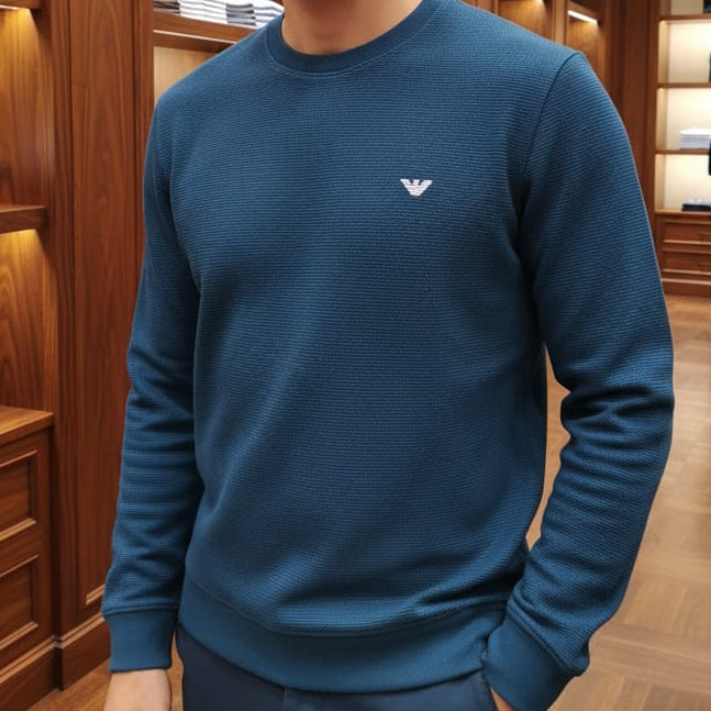 Exclusive  Midnight Teal Luxe Crewneck Pullover