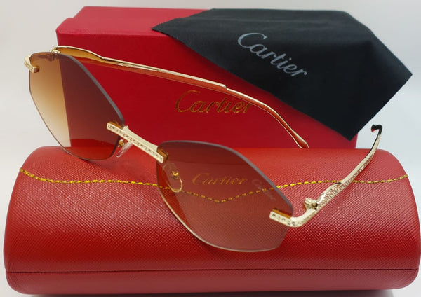 Luxe Gold Rimless Gradient Sunglasses