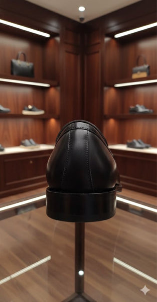 Regal Black Leather Loafers with Signature Dual-G Emblem