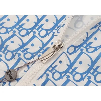 Premium Sky Blue Designer Monogram Hooded Jacket