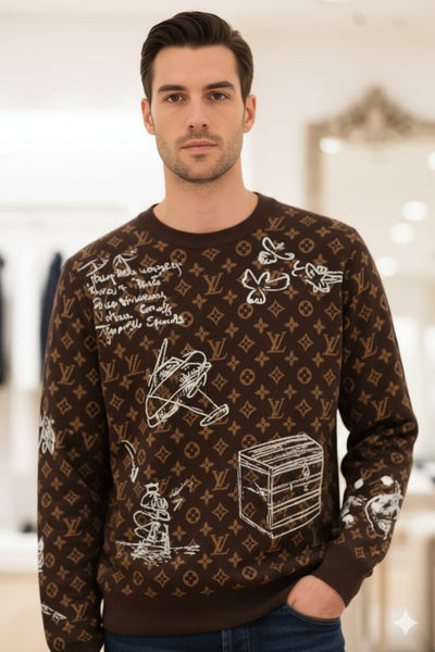 Premium Monogram Doodle Pullover