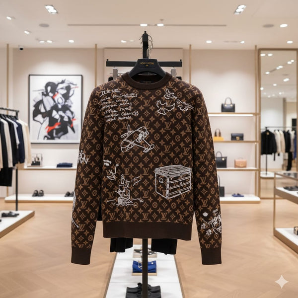 Premium Monogram Doodle Pullover