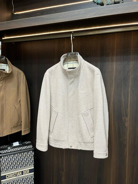 Luxury  Wool Blend Jackets with Minimalist Stand Collar