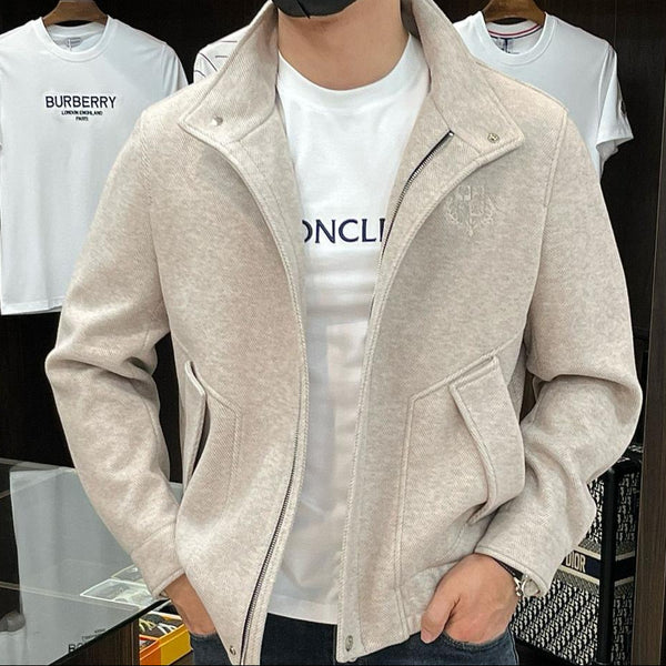 Luxury  Wool Blend Jackets with Minimalist Stand Collar