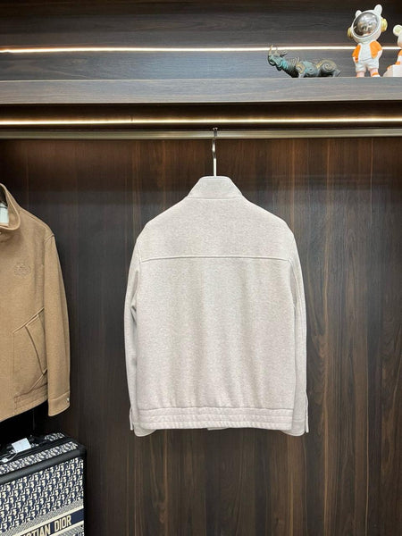 Luxury  Wool Blend Jackets with Minimalist Stand Collar