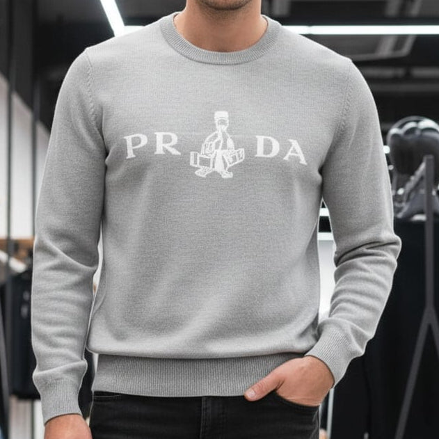 Premium Classic Grey  Logo Pullover for Men