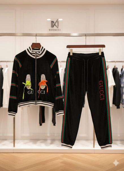 Premium Trendy Black Tracksuit with Signature Stripe Detail