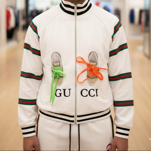 Premium Trendy White Tracksuit with Signature Stripe Detail