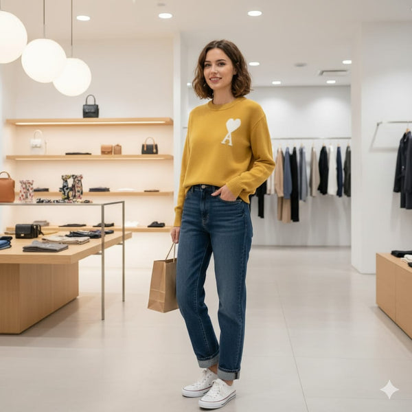 Imported Crewneck Cozy Knit Pullover