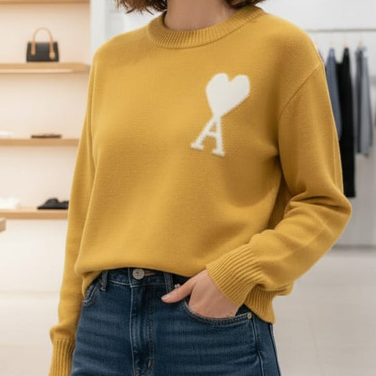 Imported Crewneck Cozy Knit Pullover