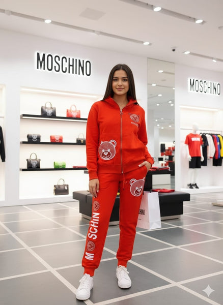 Premium  Red Zip-Up Tracksuit Trendy & Comfortable