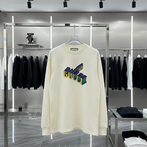 Premium Cream Designer Sweatshirt with 3D Logo Print