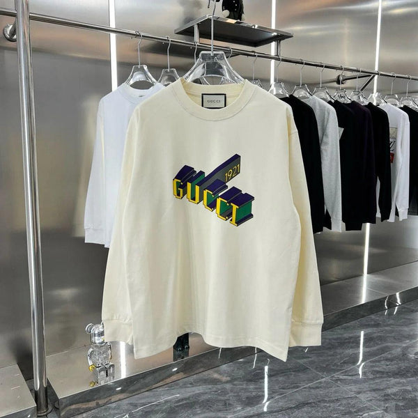 Premium Cream Designer Sweatshirt with 3D Logo Print