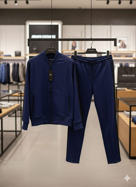 Imported Navy Blue Designer Tracksuit Set
