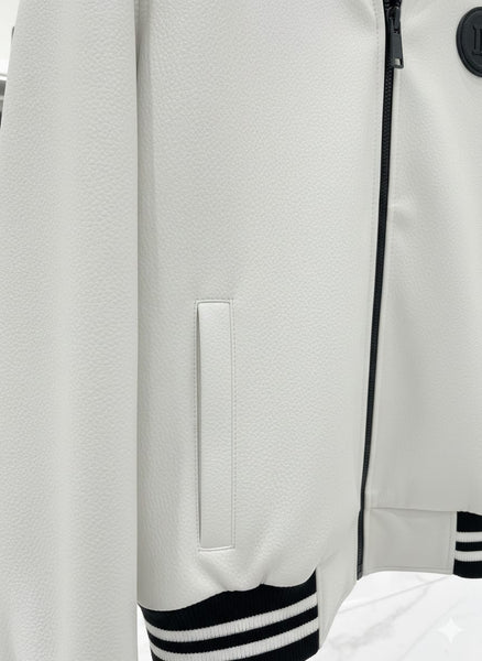 Luxury Hooded Leather Bomber Jacket