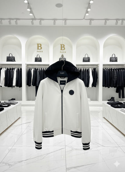 Luxury Hooded Leather Bomber Jacket