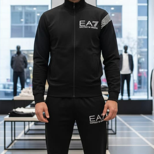 Branded Black Premium Tracksuit Set