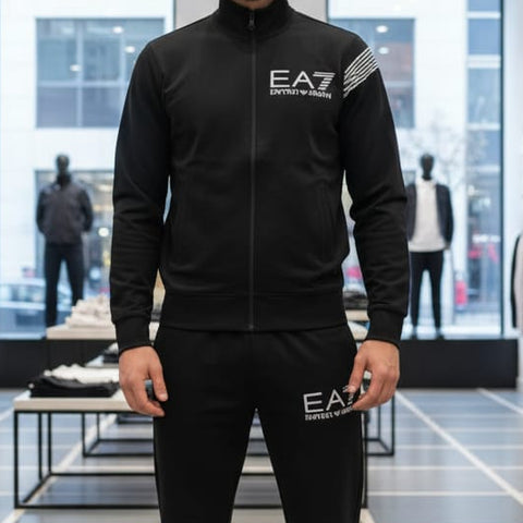 Branded Black Premium Tracksuit Set