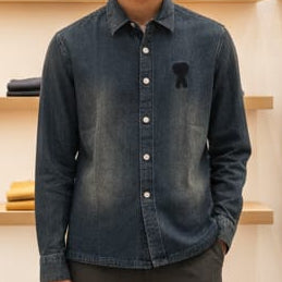 Classic Denim Shirt with Signature Brand Logo