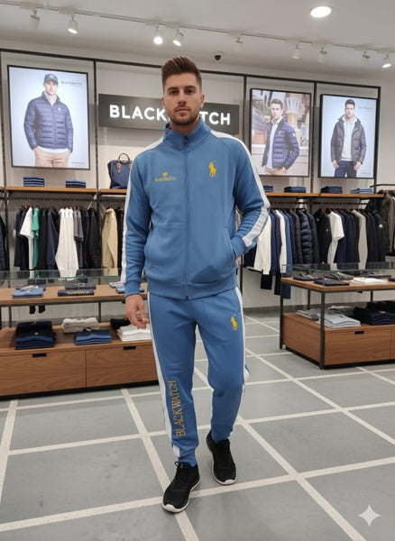 Branded Blackwatch Sky Blue Track Suit  Sporty Style with Premium Comfort