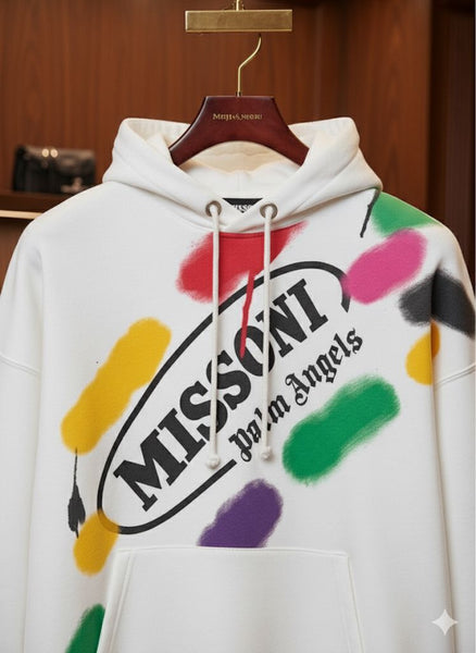 Luxury White Splash Hoodie