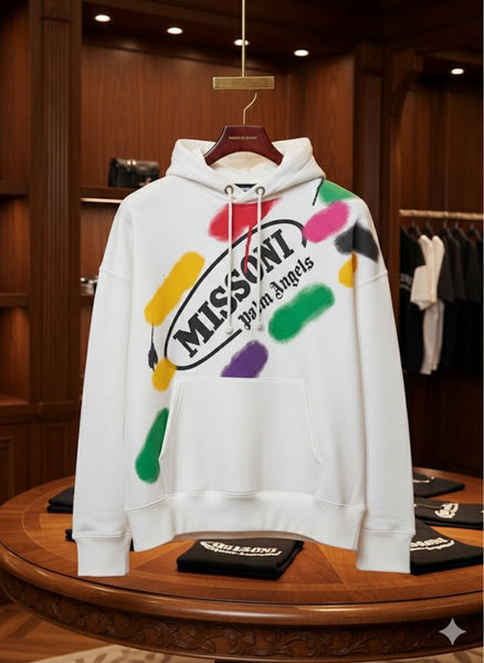 Luxury White Splash Hoodie
