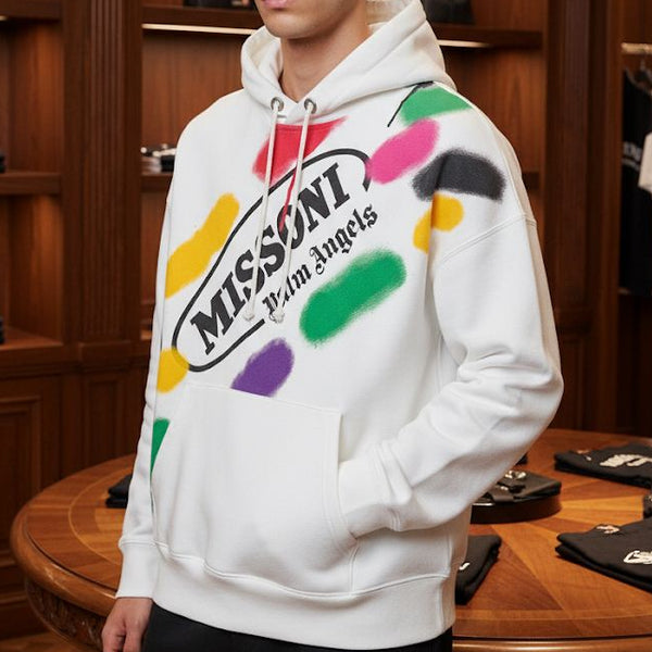 Luxury White Splash Hoodie